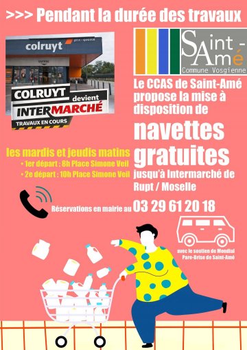 navettes gratuites vers Intermarché de Rupt-Sur-Moselle