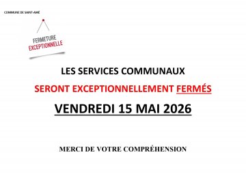 FERMETURE EXCEPTIONNELLE