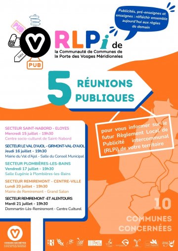 Règlement Local de Publicité intercommunal - Réunions publiques