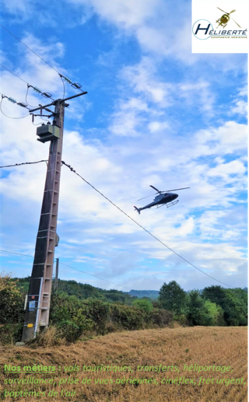Inspection du réseaux électrique moyenne tension en hélicoptère