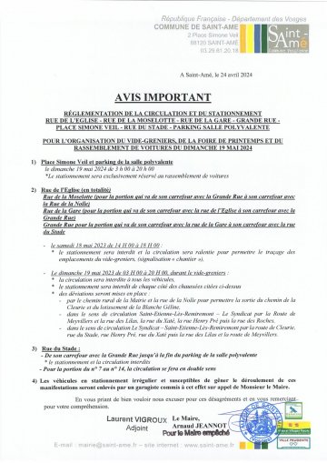 Vide-greniers - Rassemblement voitures -  Info riverains