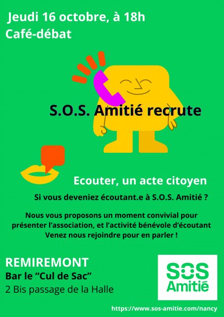 S.O.S. AMITIÉ RECRUTE
